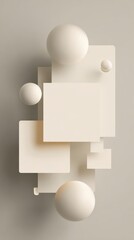 Abstract Minimalist Composition of Geometric Shapes and Neutral Tones for Modern Design