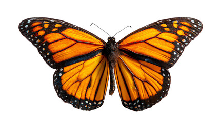 Fototapeta premium Majestic Monarch Butterfly: A close-up shot of a radiant Monarch butterfly with intricate patterns and vibrant wings, showcasing the beauty of nature's design.