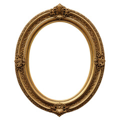 Obraz premium Ornate golden frame. Intricate details, oval shape. Antique look. Elegant