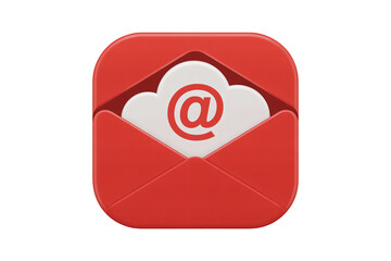 Modern email icon with cloud and at symbol offers digital communication