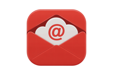 Modern email icon with cloud and at symbol offers digital communication