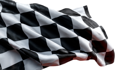 Racing Victory: A checkered flag, a universal symbol of triumph and the culmination of speed, flutters with pride and determination.