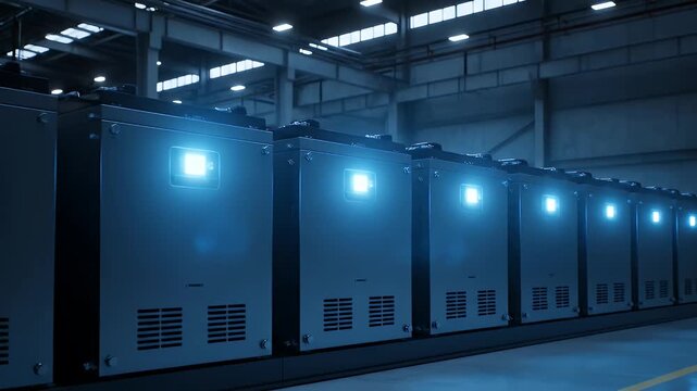 Digital infrastructure: Server room equipment array showcasing data processing and storage for cloud computing and communication networks