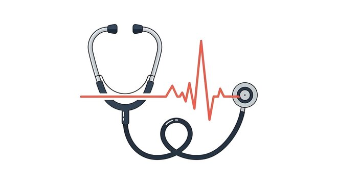 stethoscope heartbeat ecg line medical health care