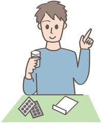 薬を飲む人