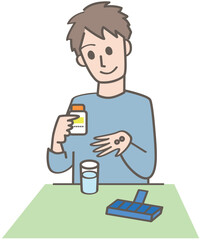 サプリメントを飲む人