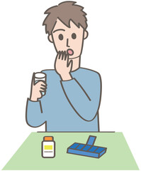 サプリメントを飲む人