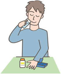 サプリメントを飲む人