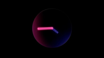 Neon pink and blue number 7 animates within a dark, smoky sphere. Futuristic, digital, countdown, abstract