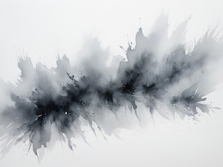 Abstract watercolor grey explosion on white background