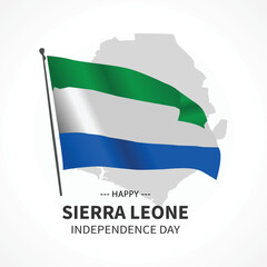 Sierra Leone Independence Day post illustration on white background