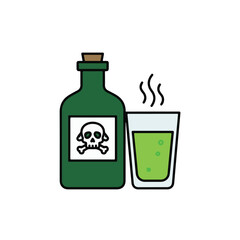 Poison Bottle Drink Glass Icon