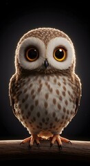 Fototapeta premium Cute Owl Sitting on Branch