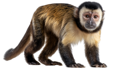 Monkey's Curiosity: The image captures a charming capuchin monkey in its natural environment, its expressive eyes filled with curiosity. The monkey's pose suggests a moment of contemplation.