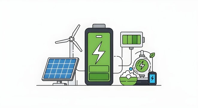 renewable energy battery storage green power system