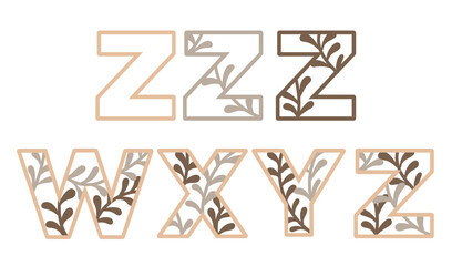 Alphabet laser cutting  home decor letter WXYZ