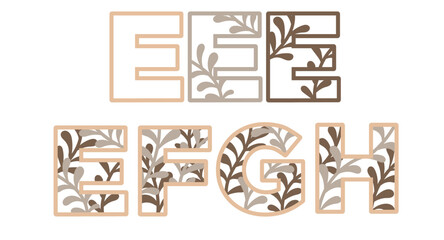 Alphabet laser cutting  home decor letter EFGH