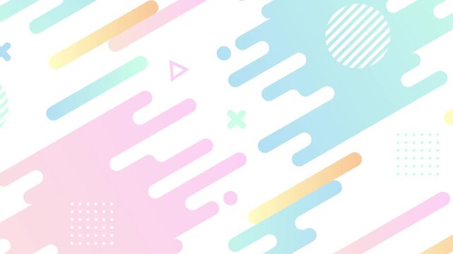 Looping Footage: Retro geometric animation video in pastel colors