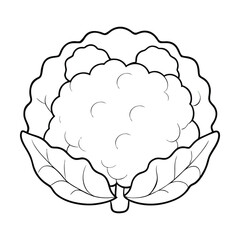 A fun cauliflower coloring page showing a fresh, bumpy vegetable with leafy greens. Great for teaching kids about healthy food and garden vegetables in an engaging way.
