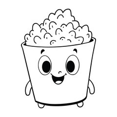 A fun macaroni and cheese coloring page showing a cheesy bowl of pasta with creamy swirls and gooey texture, perfect for kids to color in warm yellow and orange tones.
