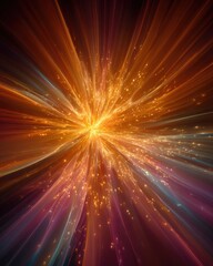 Radiant Explosion of Light and Color in Abstract Art Form