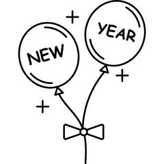 New Year Balloon Icon