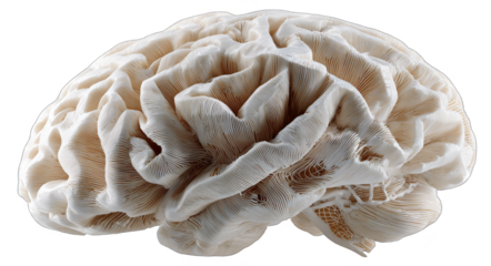 A detailed view of the human brain showcasing its intricate folds and structure for neuroanatomical study.