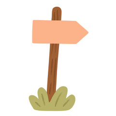 Trail Sign Illustration in Flat Cute Style for Adventure and Travel Design