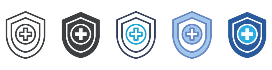 Fototapeta premium Protection icon set multiple style collection