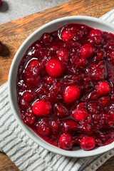 Red Sweet Homemade Cranberry Sauce in a Bowl