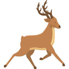 Brown Deer Running in Profile on Transparent Background Autumn Forest Wildlife Nature Scene