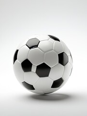 Fototapeta premium Classic black and white soccer ball isolated on bright white background