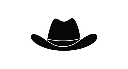 Classic western cowboy hat icon in a bold black silhouette against a white background representing country style