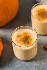 Sweet Homemade Pumpkin Spice Eggnog with Cinnamon