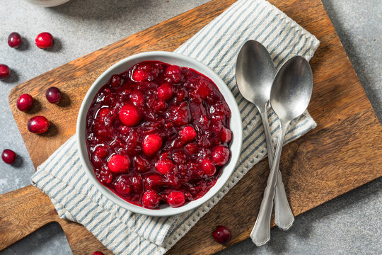 Red Sweet Homemade Cranberry Sauce in a Bowl