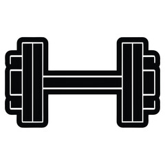 dumbbell with neon gradient outline  modern vecto