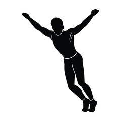 man performing dips on parallel bars flat vector 