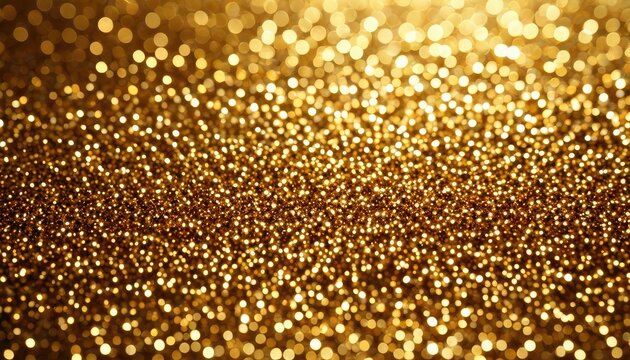 Sparkling golden glitter, out-of-focus, festive, celebratory, bokeh background effect