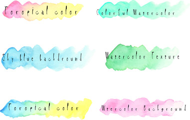 水彩で描いたストローク　フレーム・装飾素材　ベクター