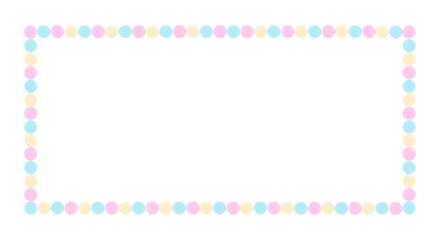 Frame made of colorful circles on transparent background 