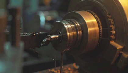 Industrial metalworking machine in operation
