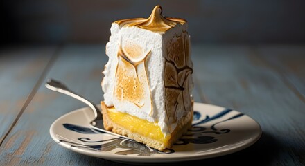 sweet lemon meringue pie with toasted topping