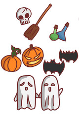 halloween icons set