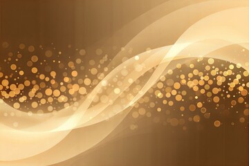Obraz premium Golden bronze gradient with futuristic flecks and soft light waves abstract background