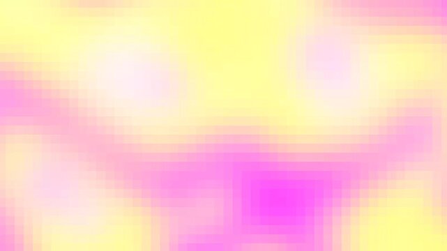 Pink yellow liquid wave abstract background animation with pixel art mosaic texture