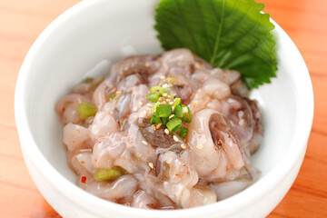 Japanese Octopus Wasabi Salad Takowasabi Close-up