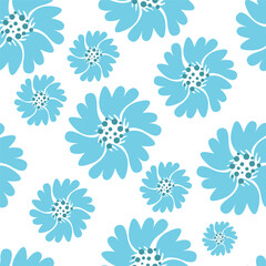 abstract a solid multicolor small and big flower mixed vector pattern arrangement with medium color, all over vector design with white background illustration digital