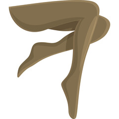Cartoon Style Vector Illustration of a Woman's Legs Wearing Pantyhose on a Transparent Background Ideal for Fashion and Apparel Graphics
