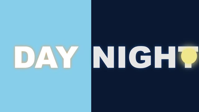 Day and Night Split Screen Graphic with Sun Icon