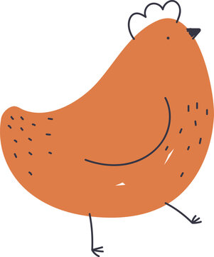 Naklejki Chicken Doodle. Cute Farm Bird. Funny an 